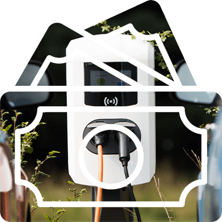 Ladestation im Vollbild, wo zwei Kabel angeschlossen sind